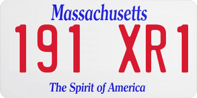 MA license plate 191XR1