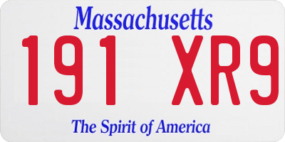 MA license plate 191XR9