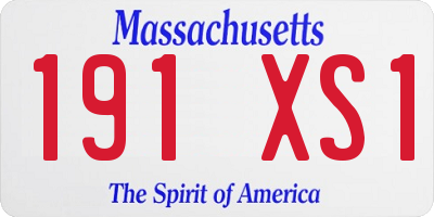 MA license plate 191XS1