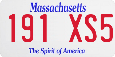 MA license plate 191XS5