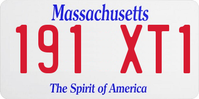 MA license plate 191XT1