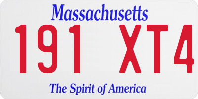 MA license plate 191XT4