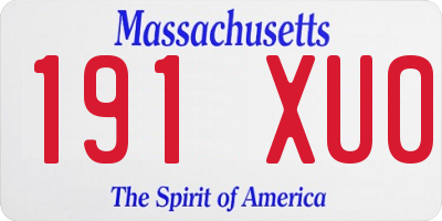 MA license plate 191XU0
