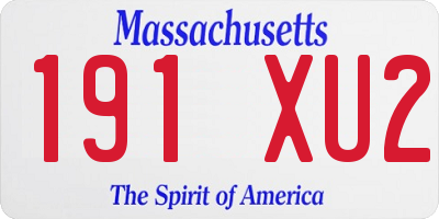 MA license plate 191XU2