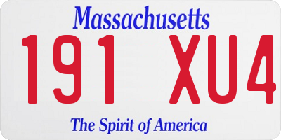 MA license plate 191XU4