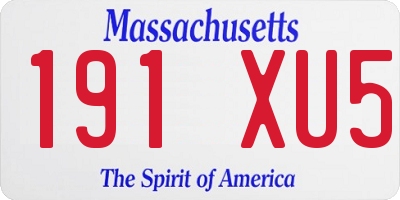 MA license plate 191XU5