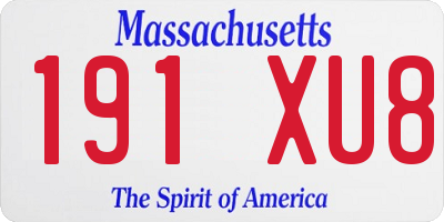 MA license plate 191XU8