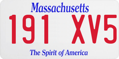 MA license plate 191XV5