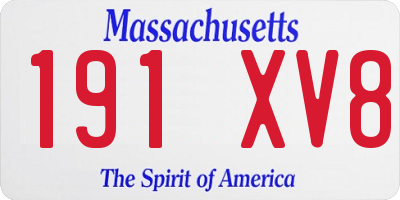 MA license plate 191XV8