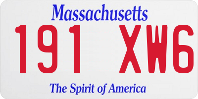 MA license plate 191XW6