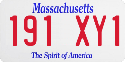 MA license plate 191XY1