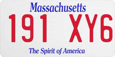 MA license plate 191XY6