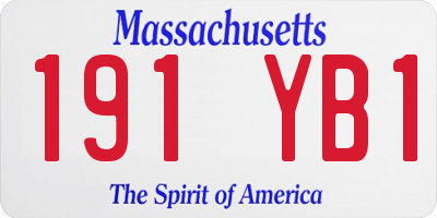 MA license plate 191YB1