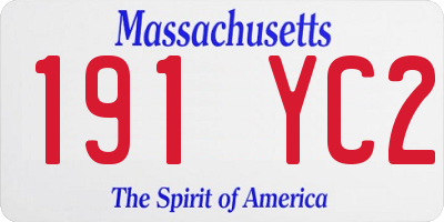 MA license plate 191YC2