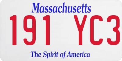 MA license plate 191YC3