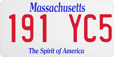 MA license plate 191YC5