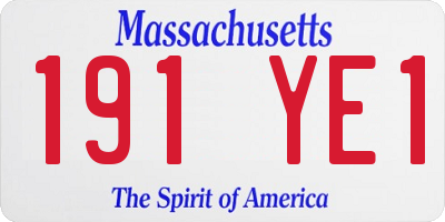 MA license plate 191YE1