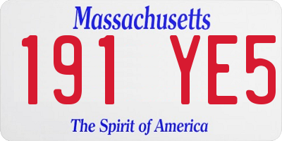MA license plate 191YE5