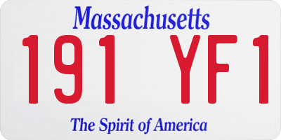MA license plate 191YF1