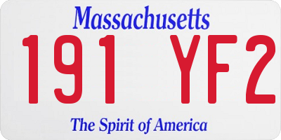 MA license plate 191YF2