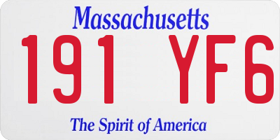 MA license plate 191YF6