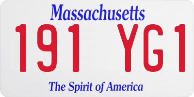 MA license plate 191YG1