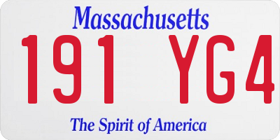 MA license plate 191YG4