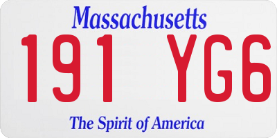 MA license plate 191YG6