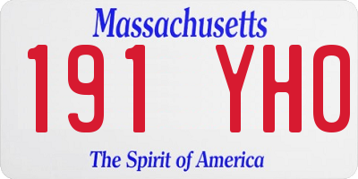 MA license plate 191YH0