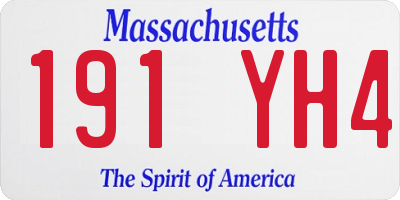 MA license plate 191YH4