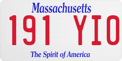MA license plate 191YI0