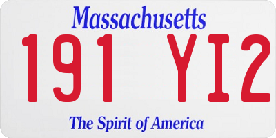 MA license plate 191YI2