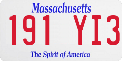 MA license plate 191YI3