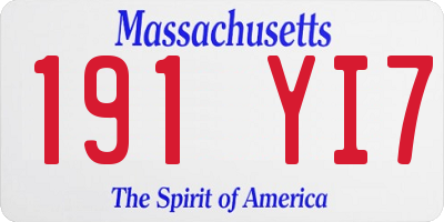 MA license plate 191YI7