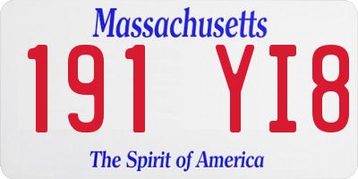 MA license plate 191YI8