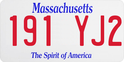 MA license plate 191YJ2