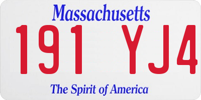MA license plate 191YJ4