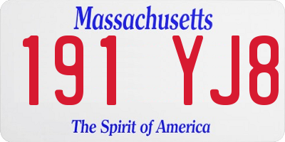 MA license plate 191YJ8