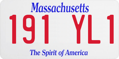 MA license plate 191YL1