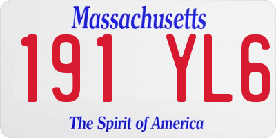 MA license plate 191YL6