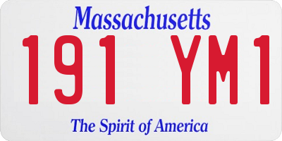 MA license plate 191YM1