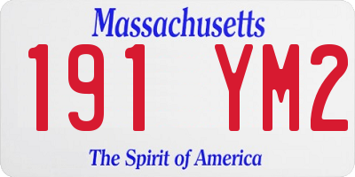 MA license plate 191YM2