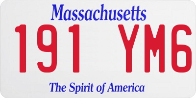 MA license plate 191YM6