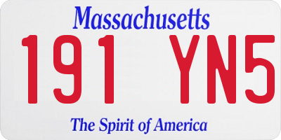 MA license plate 191YN5