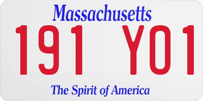 MA license plate 191YO1