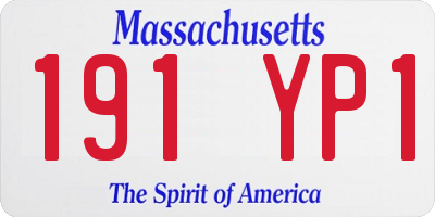 MA license plate 191YP1