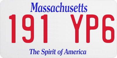 MA license plate 191YP6