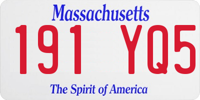 MA license plate 191YQ5
