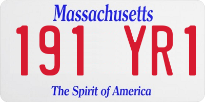 MA license plate 191YR1