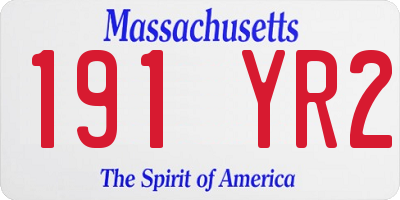 MA license plate 191YR2